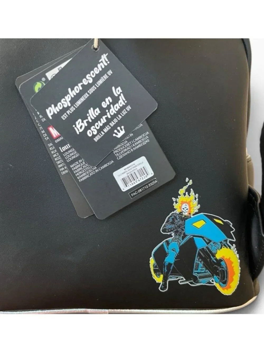 Loungefly Marvel Ghost Rider Glow in the Dark Cosplay Mini Backpack Skeleton NWT